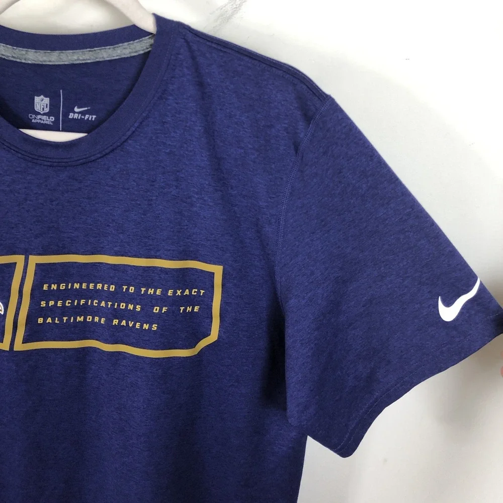 Nike Dri-Fit Baltimore Ravens NFL Football Short Sleeve T-Shirt Men's M Purple